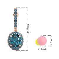 Oval Halo Drop Earrings