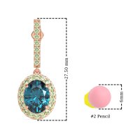 Oval Halo Drop Earrings