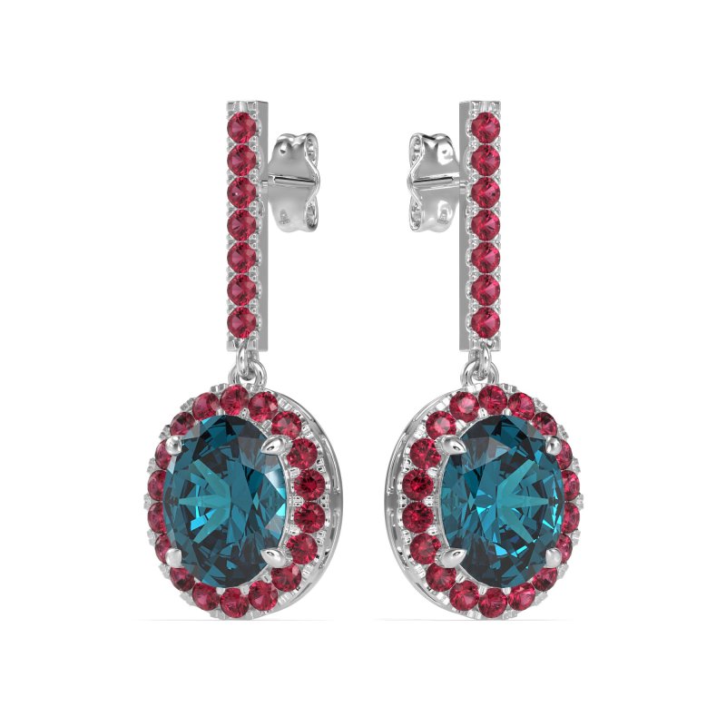 Oval Halo Drop Earrings