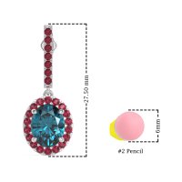 Oval Halo Drop Earrings