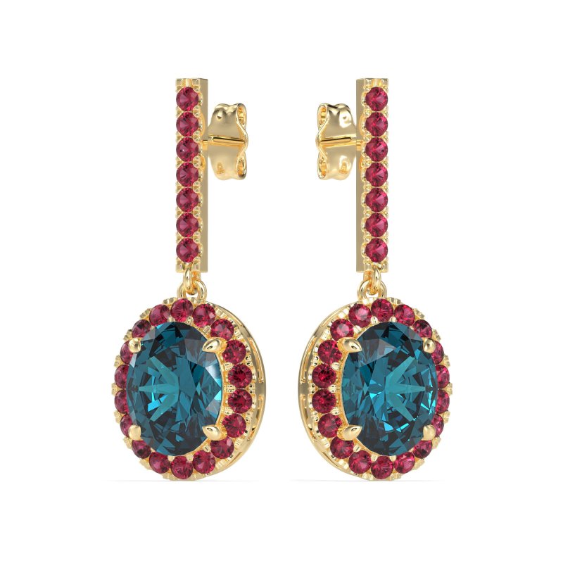 Oval Halo Drop Earrings