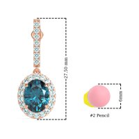 Oval Halo Drop Earrings