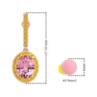 Oval Halo Drop Earrings