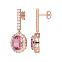Oval Halo Drop Earrings