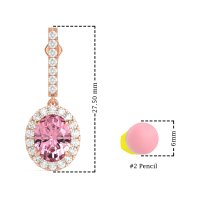 Oval Halo Drop Earrings