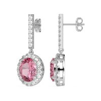 Oval Halo Drop Earrings
