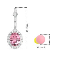 Oval Halo Drop Earrings