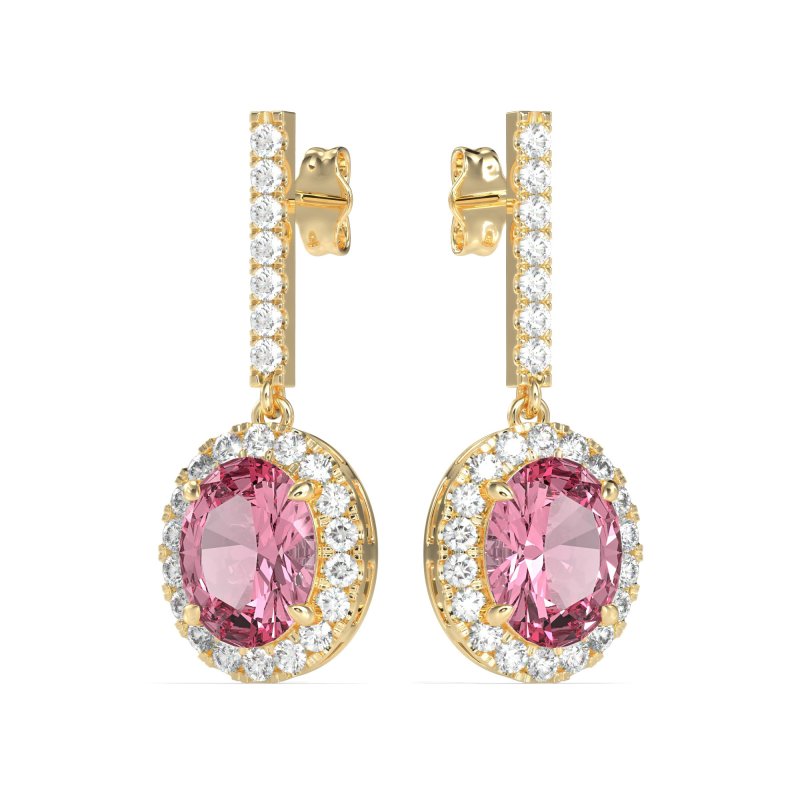 Oval Halo Drop Earrings