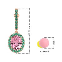 Oval Halo Drop Earrings
