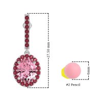 Oval Halo Drop Earrings