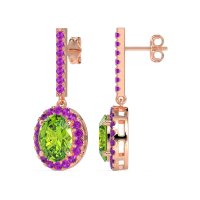 Oval Halo Drop Earrings