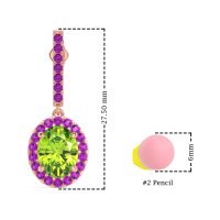 Oval Halo Drop Earrings