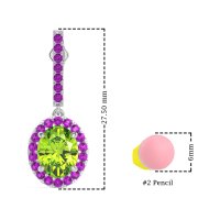 Oval Halo Drop Earrings