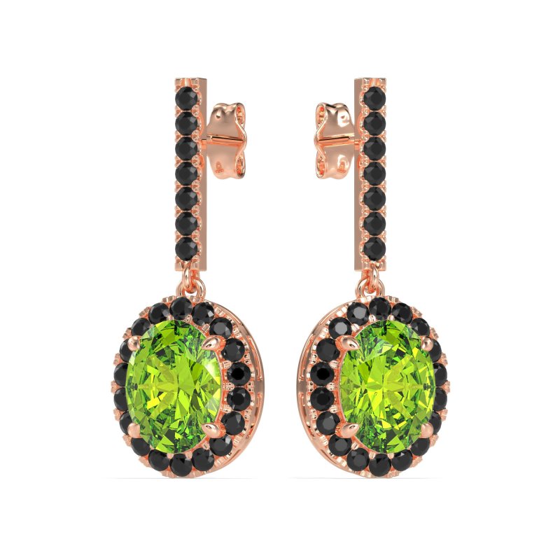 Oval Halo Drop Earrings