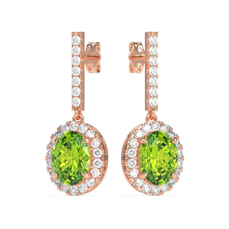 Oval Halo Drop Earrings