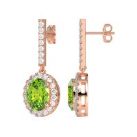 Oval Halo Drop Earrings