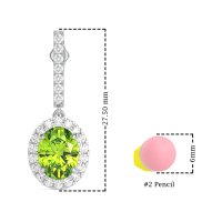 Oval Halo Drop Earrings