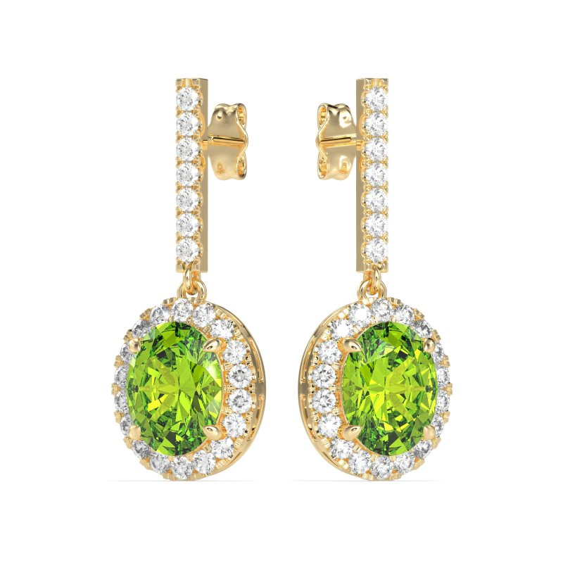 Oval Halo Drop Earrings
