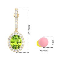 Oval Halo Drop Earrings