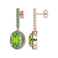 Oval Halo Drop Earrings
