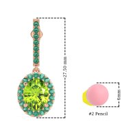 Oval Halo Drop Earrings