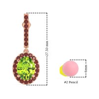 Oval Halo Drop Earrings