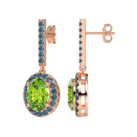 Oval Halo Drop Earrings