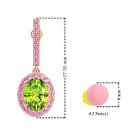 Oval Halo Drop Earrings