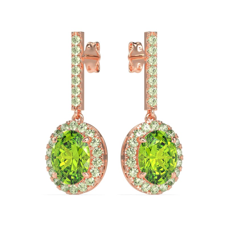 Oval Halo Drop Earrings