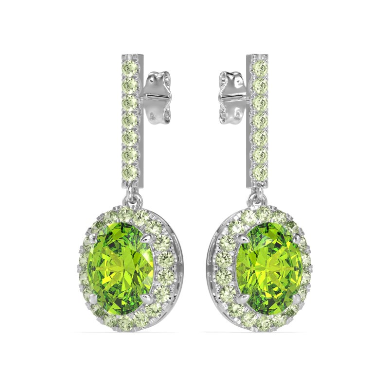 Oval Halo Drop Earrings