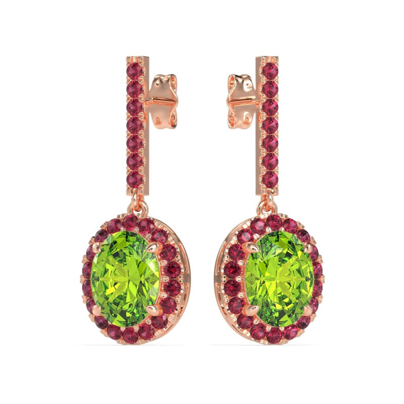 Oval Halo Drop Earrings