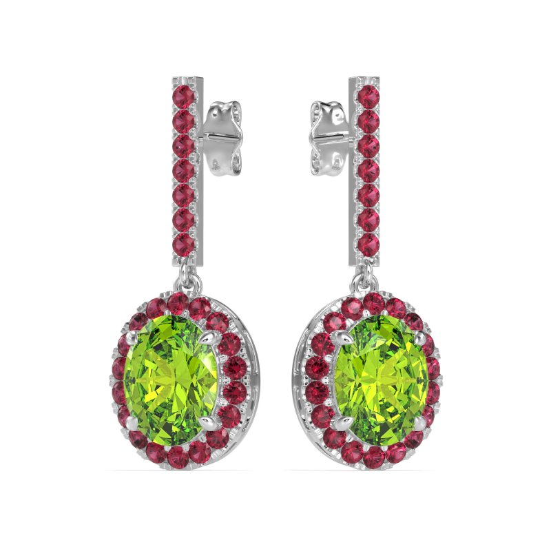 Oval Halo Drop Earrings