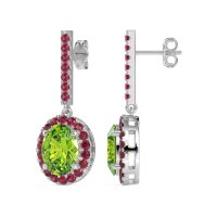 Oval Halo Drop Earrings