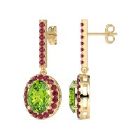 Oval Halo Drop Earrings