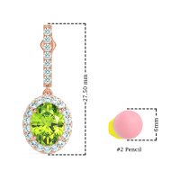 Oval Halo Drop Earrings