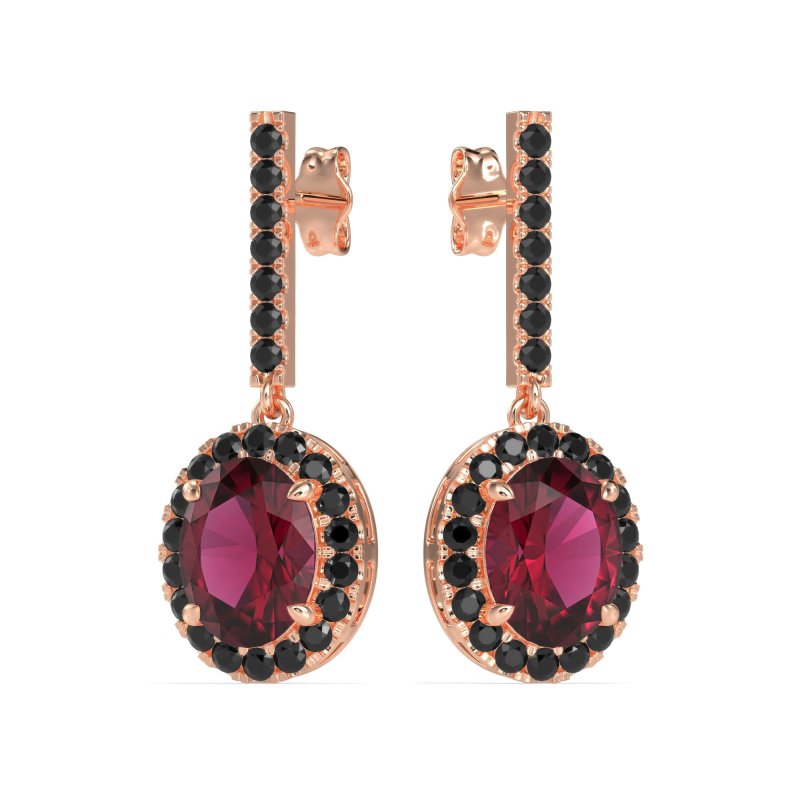 Oval Halo Drop Earrings