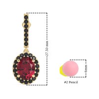 Oval Halo Drop Earrings