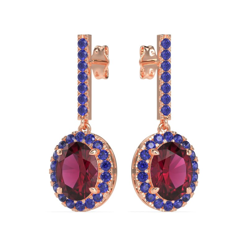 Oval Halo Drop Earrings