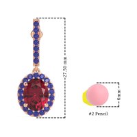 Oval Halo Drop Earrings