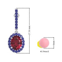 Oval Halo Drop Earrings