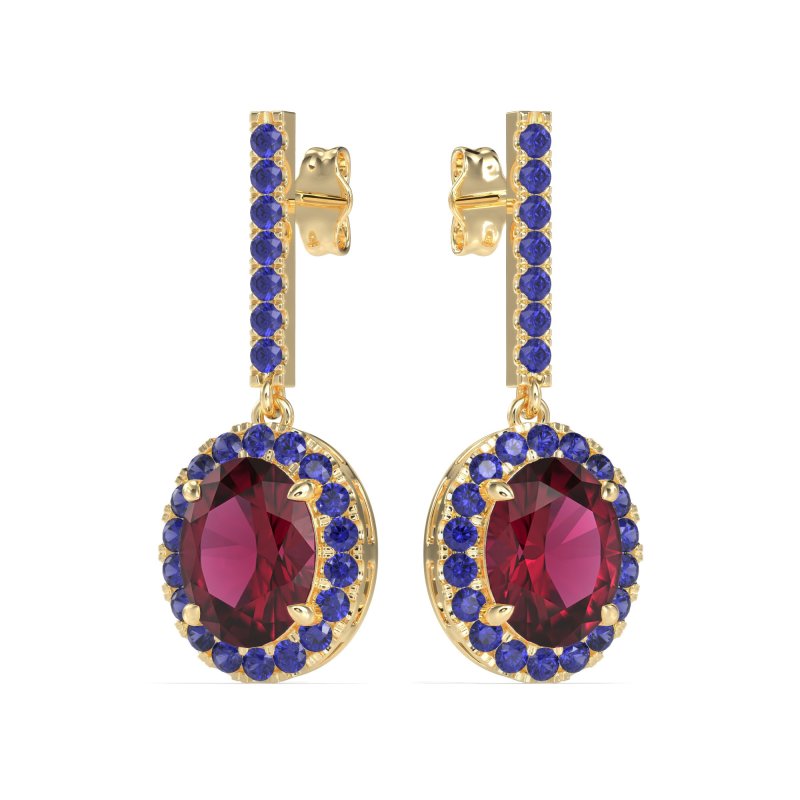 Oval Halo Drop Earrings