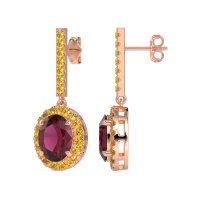 Oval Halo Drop Earrings