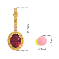 Oval Halo Drop Earrings