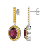 Oval Halo Drop Earrings