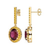 Oval Halo Drop Earrings