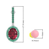 Oval Halo Drop Earrings