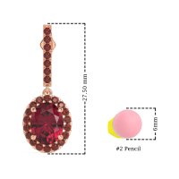 Oval Halo Drop Earrings