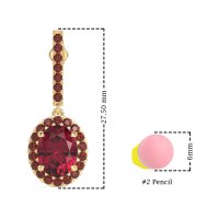 Oval Halo Drop Earrings