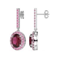 Oval Halo Drop Earrings