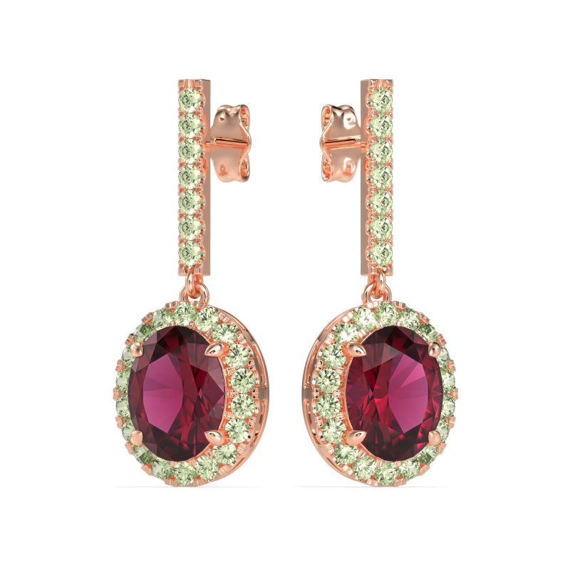 Oval Halo Drop Earrings